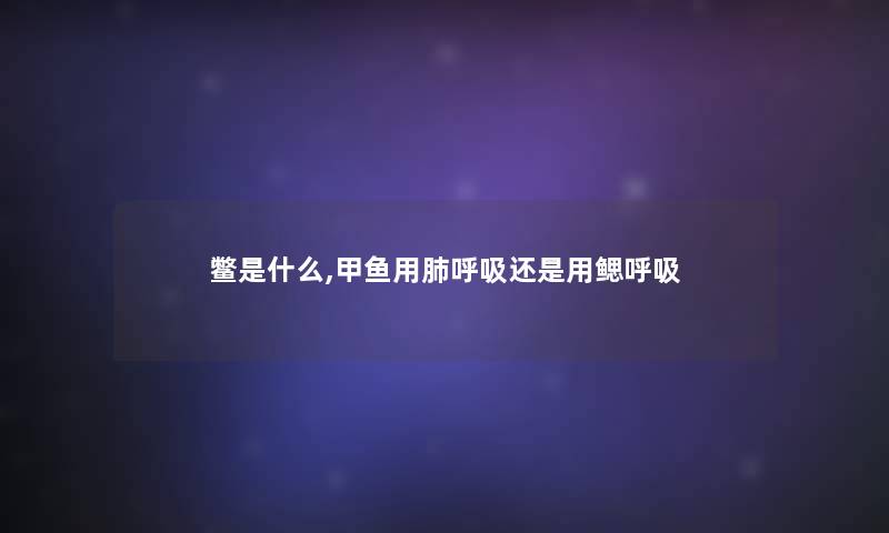 鳖是什么,甲鱼用肺呼吸还是用鳃呼吸