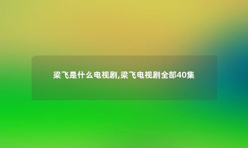 梁飞是什么电视剧,梁飞电视剧整理的40集