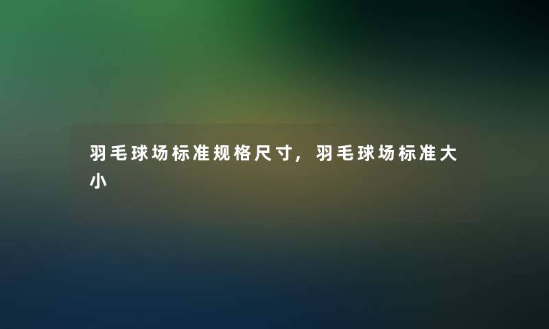 羽毛球场标准规格尺寸,羽毛球场标准大小