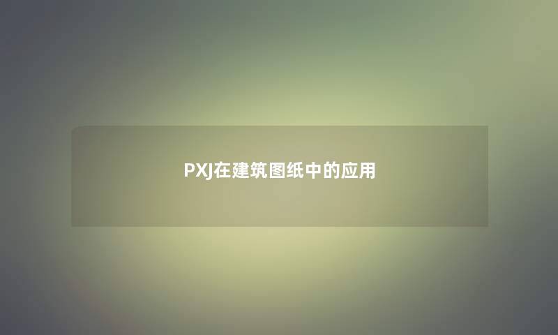 PXJ在建筑图纸中的应用