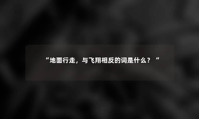 地面行走，与飞翔相反的词是什么？