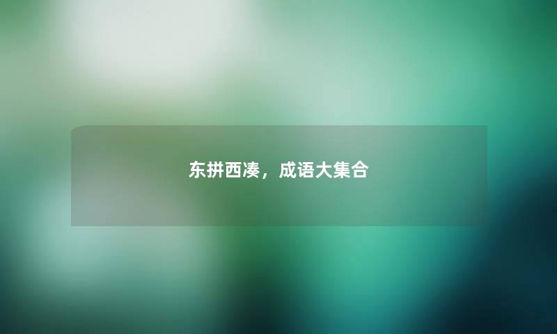 东拼西凑，成语大集合