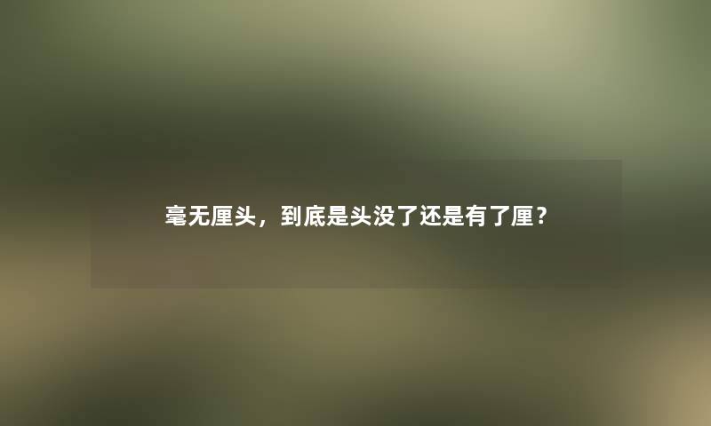 毫无厘头，到底是头没了还是有了厘？