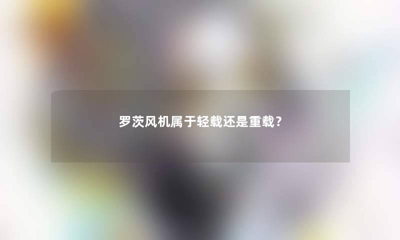 罗茨风机属于轻载还是重载？