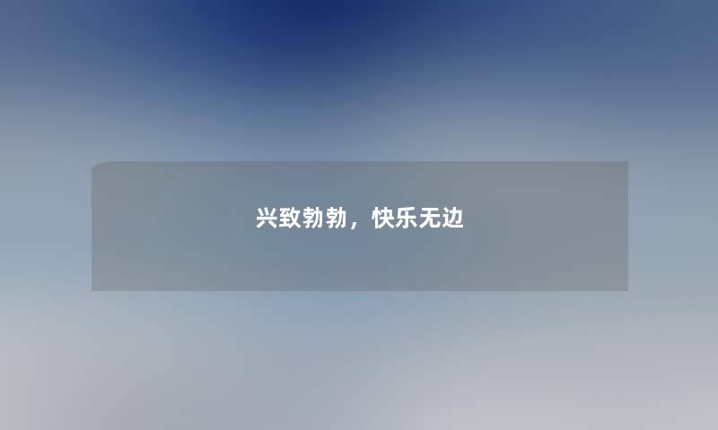 兴致勃勃，快乐无边