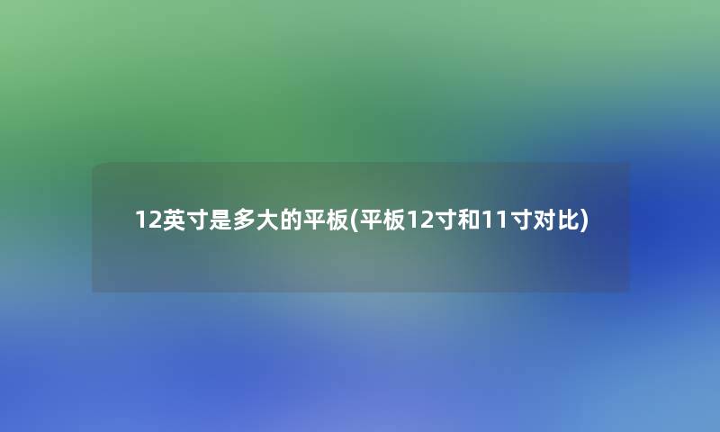 12英寸是多大的平板(平板12寸和11寸对比)