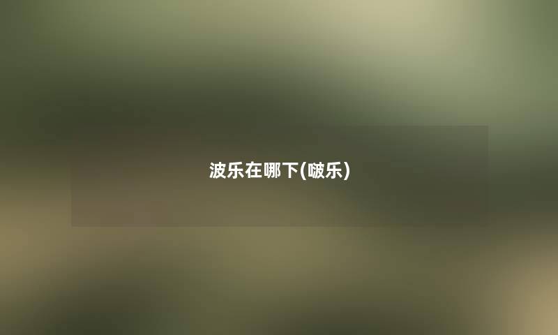 波乐在哪下(啵乐)