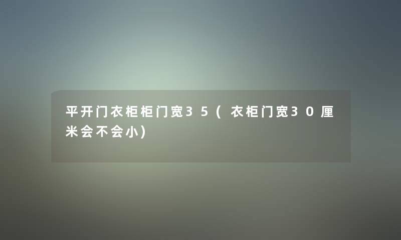 平开门衣柜柜门宽35(衣柜门宽30厘米会不会小)