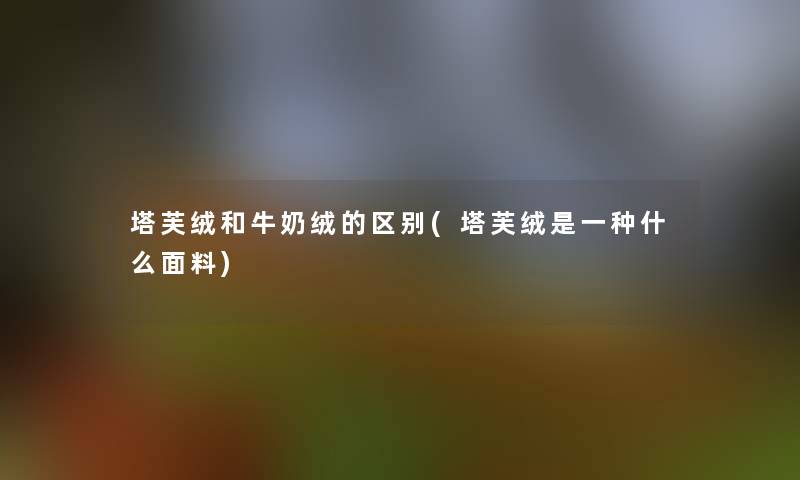 塔芙绒和牛奶绒的区别(塔芙绒是一种什么面料)