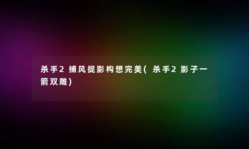 杀手2捕风捉影构想完美(杀手2影子一箭双雕)