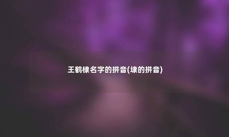 王鹤棣名字的拼音(埭的拼音)