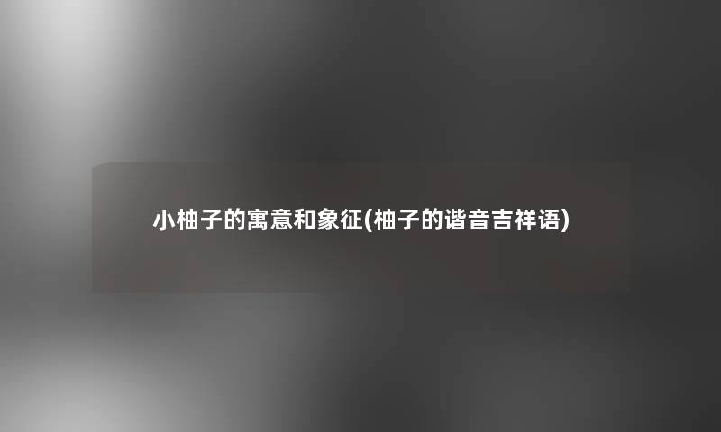 小柚子的寓意和象征(柚子的谐音吉祥语)