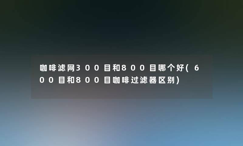 咖啡滤网300目和800目哪个好(600目和800目咖啡过滤器区别)