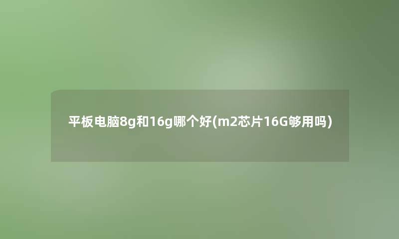 平板电脑8g和16g哪个好(m2芯片16G够用吗)