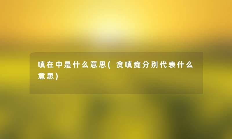 嗔在中是什么意思(贪嗔痴分别代表什么意思)