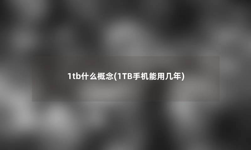 1tb什么概念(1TB手机能用几年)