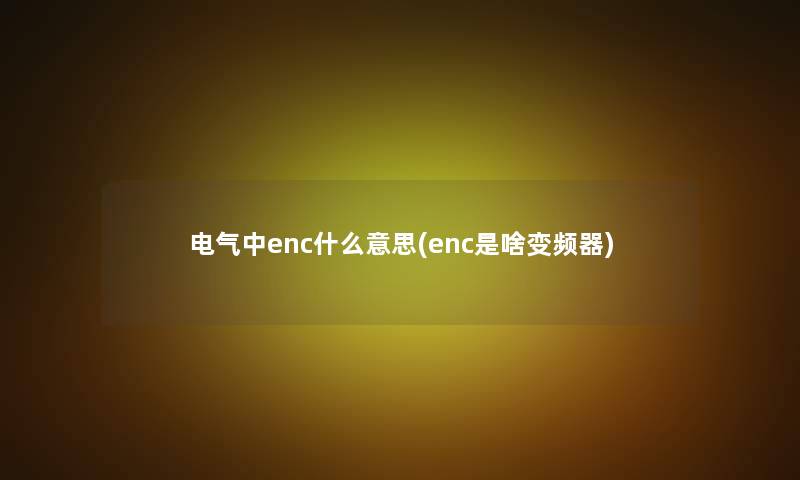 电气中enc什么意思(enc是啥变频器)