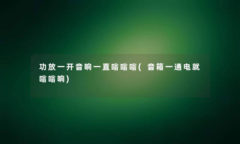 功放一开音响一直嗡嗡嗡(音箱一通电就嗡嗡响)