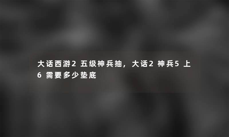 大话西游2五级神兵抽,大话2神兵5上6需要多少垫底