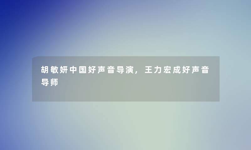 胡敏妍中国好声音导演,王力宏成好声音导师