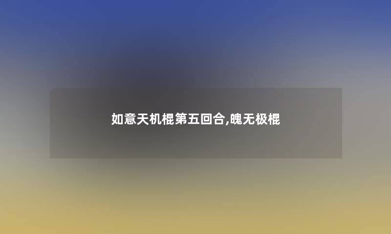 如意天机棍第五回合,魄无极棍