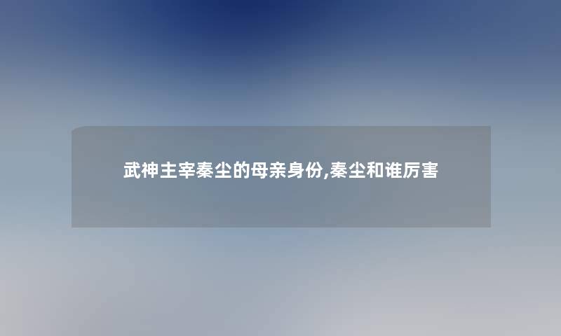 武神主宰秦尘的母亲身份,秦尘和谁厉害