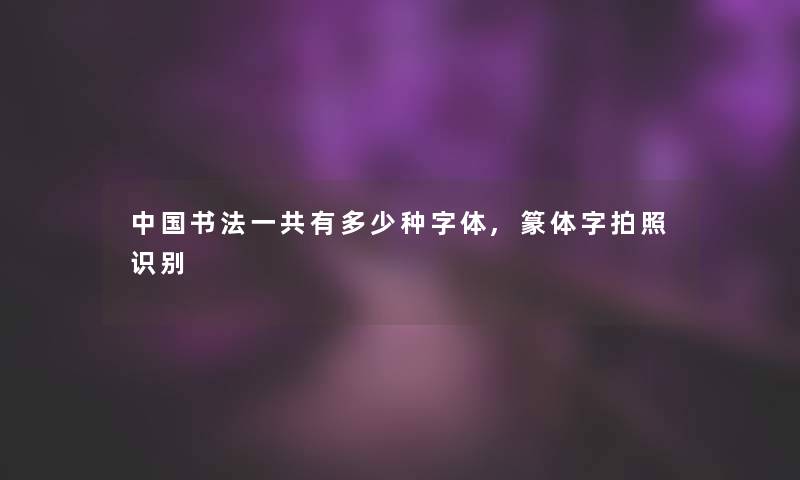 中国书法一共有多少种字体,篆体字拍照识别